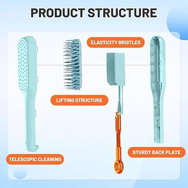 Loot Phoot™ Self Cleaning Hair Brush, One-Click Cleaning Loot Phoot™