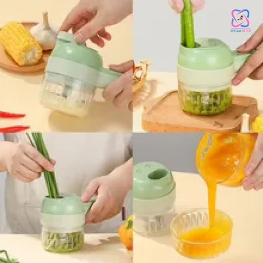 Loot Phoot™ 4 in 1 Electric Vegetable Cutter Set Portable Wireless Loot Phoot™