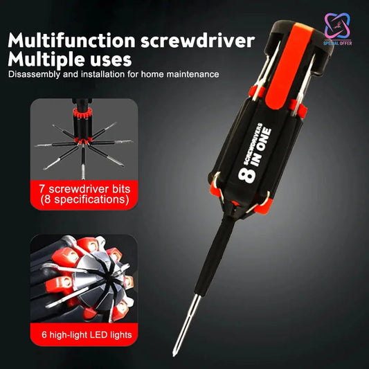 Loot Phoot™ 8 Screwdrivers In 1 Tool With Flashlight Loot Phoot™