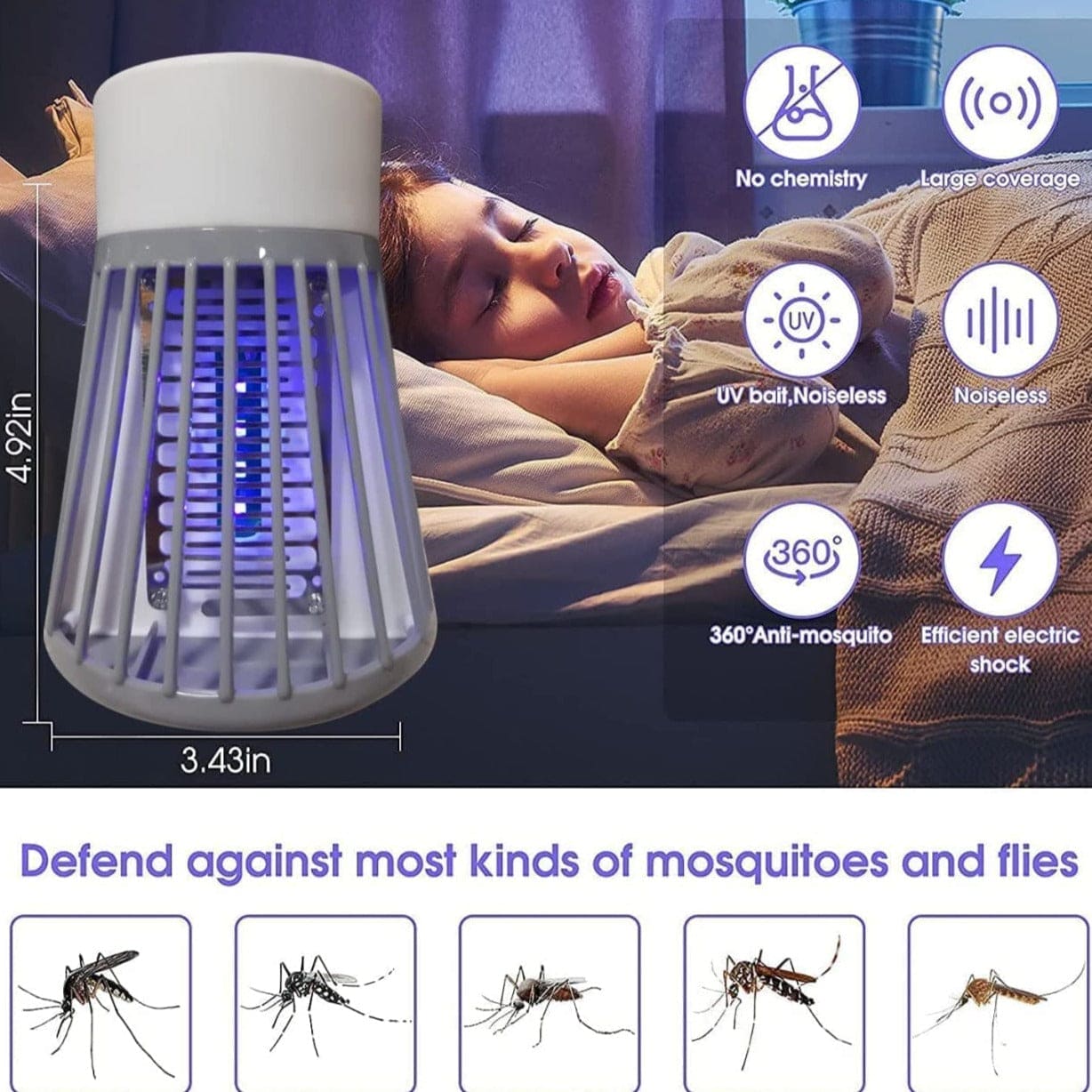 Electric Mosquito Killer Lamp UV Fly Trap | Plug-In Bug Zapper Device | LootPhoot Pakistan Loot Phootâ˘