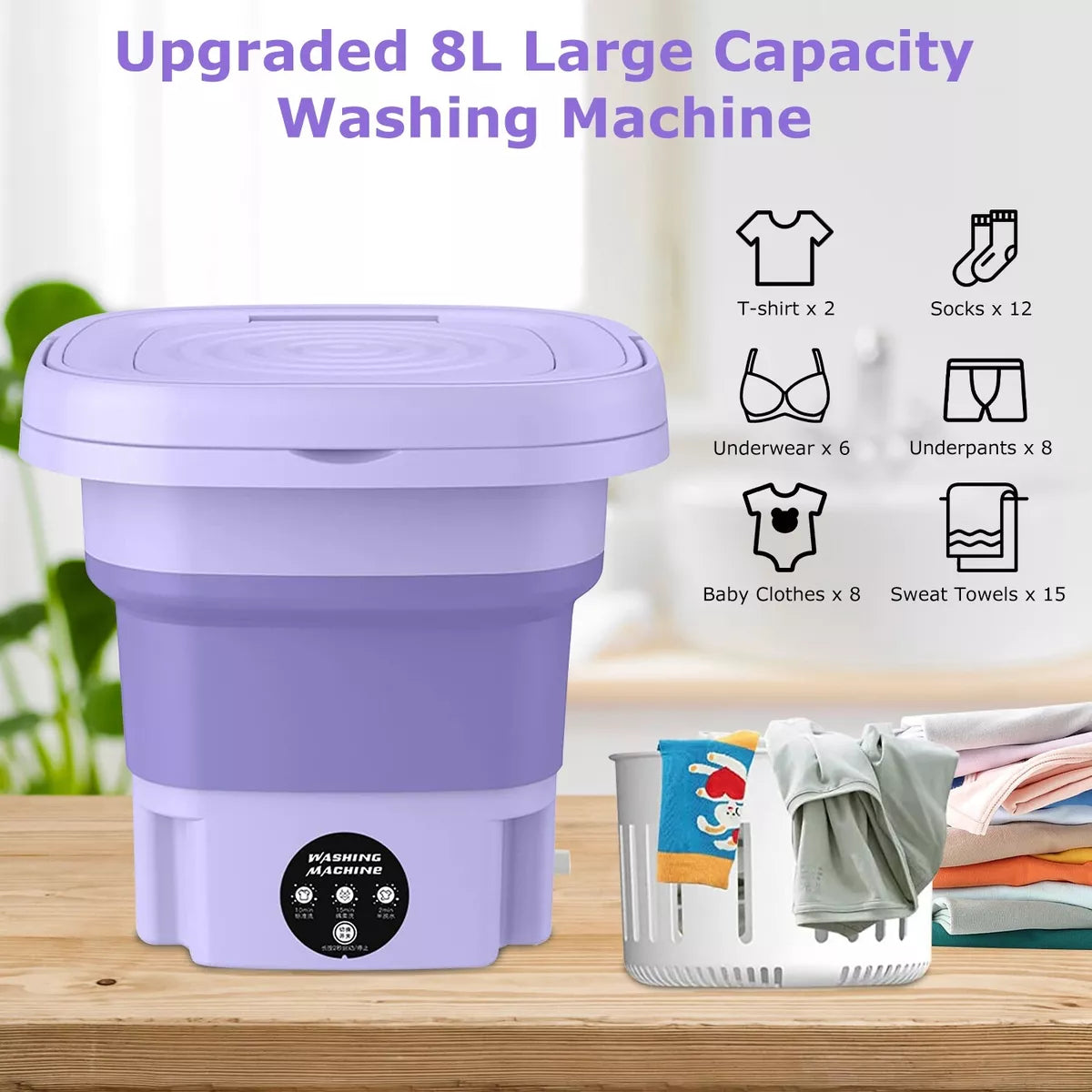 Foldable & Portable Mini Washing Machine + Free Door Mat
