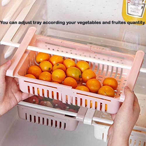 Adjustable Fridge Storage Basket (Pack of 2) – Expandable Refrigerator Organizer Drawers
