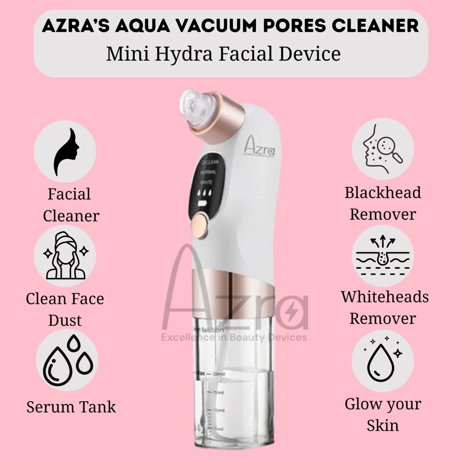 Azra Aqua Vacuum Pore Cleaner | Mini Hydra Facial Device