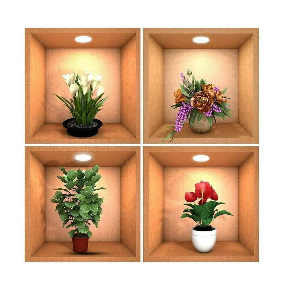 4Pcs 3D Wall Sticker