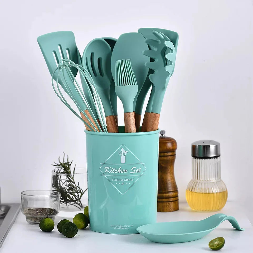 12 pcs silicone utensils set front design