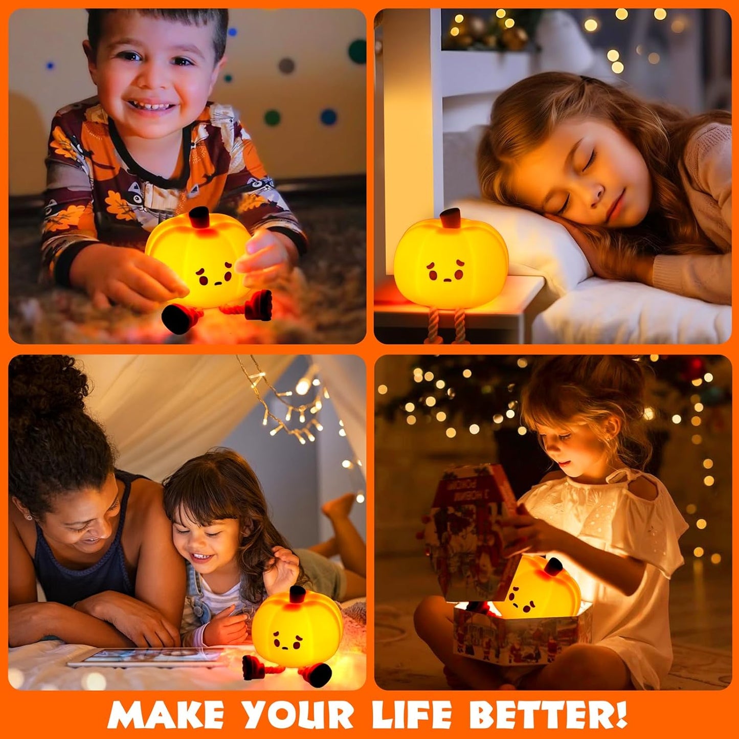 Cute Pumpkin Character Silicone Lamp