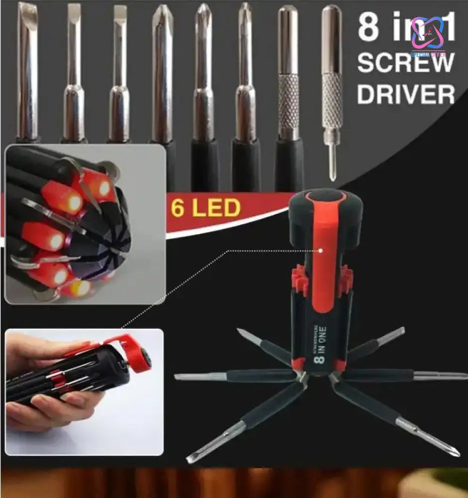 Loot Phoot™ 8 Screwdrivers In 1 Tool With Flashlight Loot Phoot™