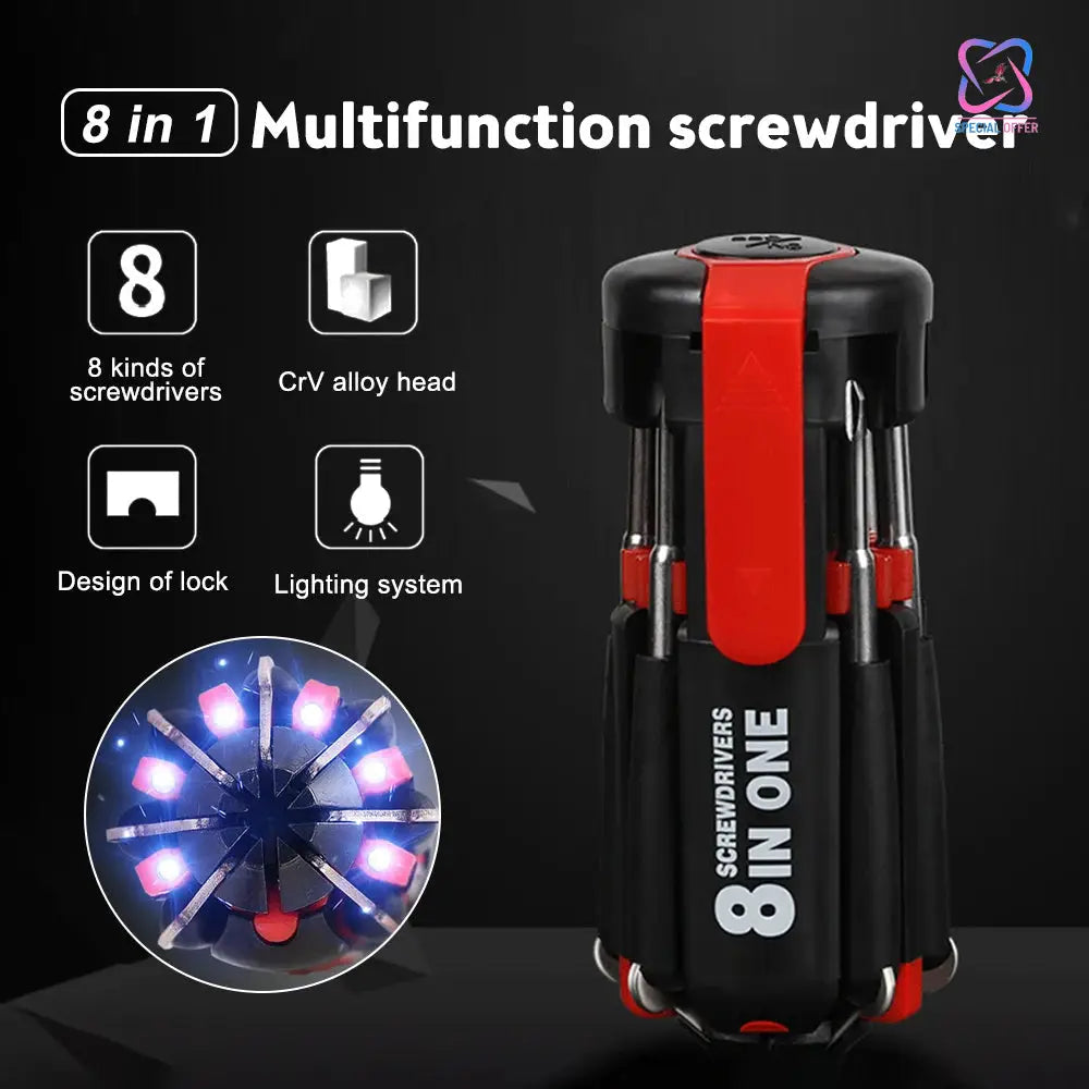Loot Phoot™ 8 Screwdrivers In 1 Tool With Flashlight Loot Phoot™