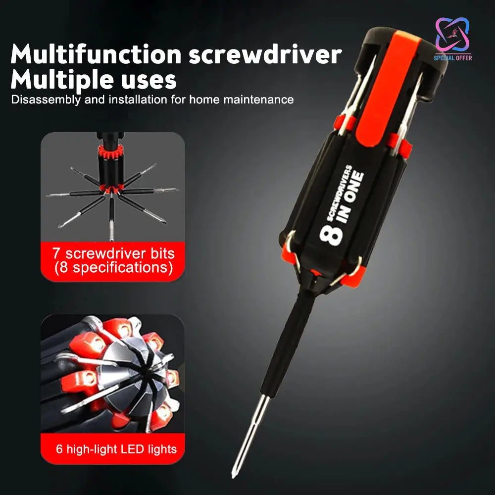 Loot Phoot™ 8 Screwdrivers In 1 Tool With Flashlight Loot Phoot™
