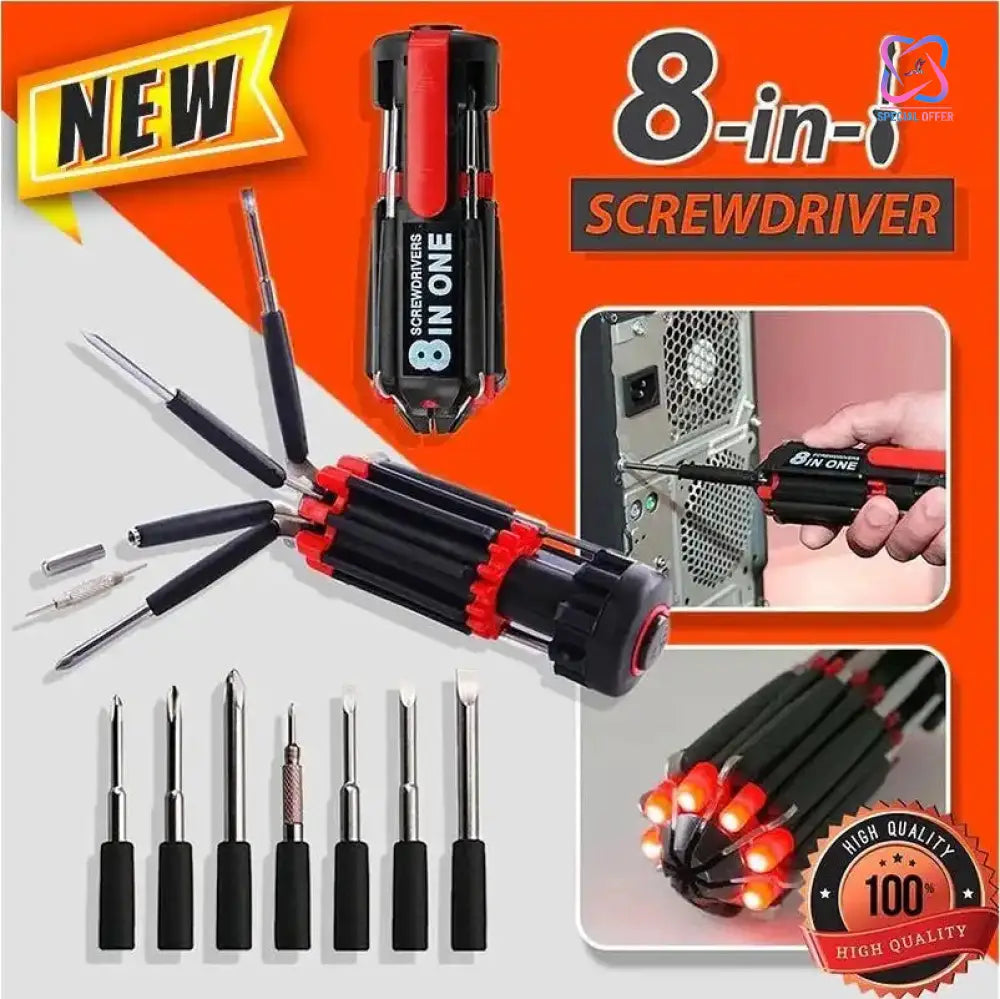 Loot Phoot™ 8 Screwdrivers In 1 Tool With Flashlight Loot Phoot™