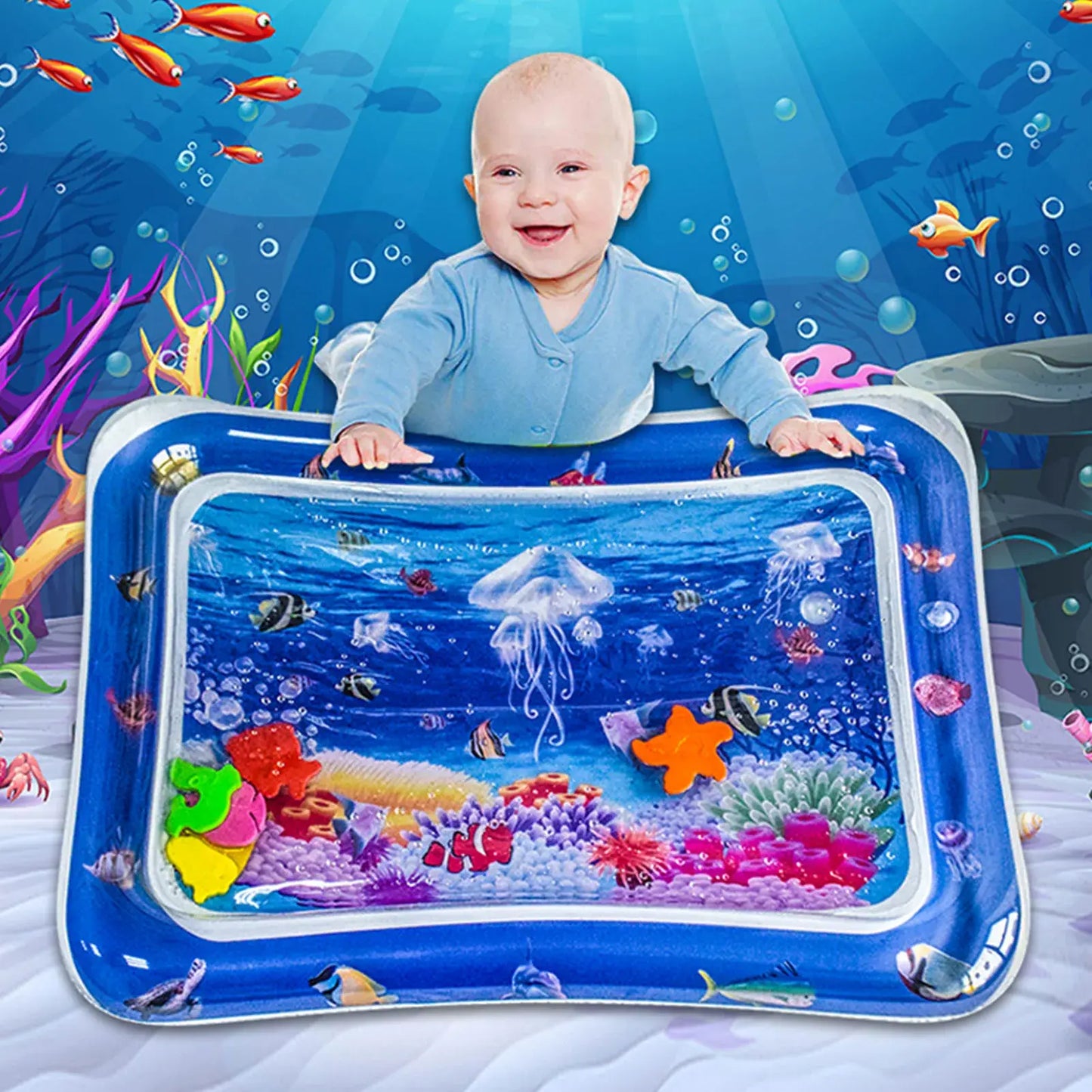 Baby Water Crawling Play Mat for Tummy Time Activities