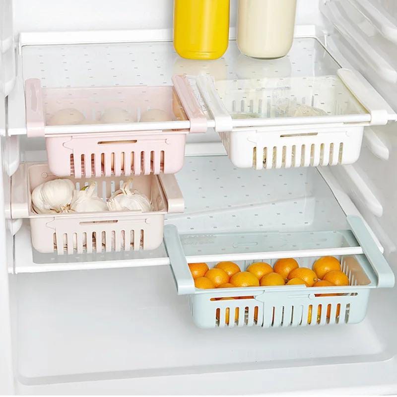 Adjustable Fridge Storage Basket (Pack of 2) – Expandable Refrigerator Organizer Drawers
