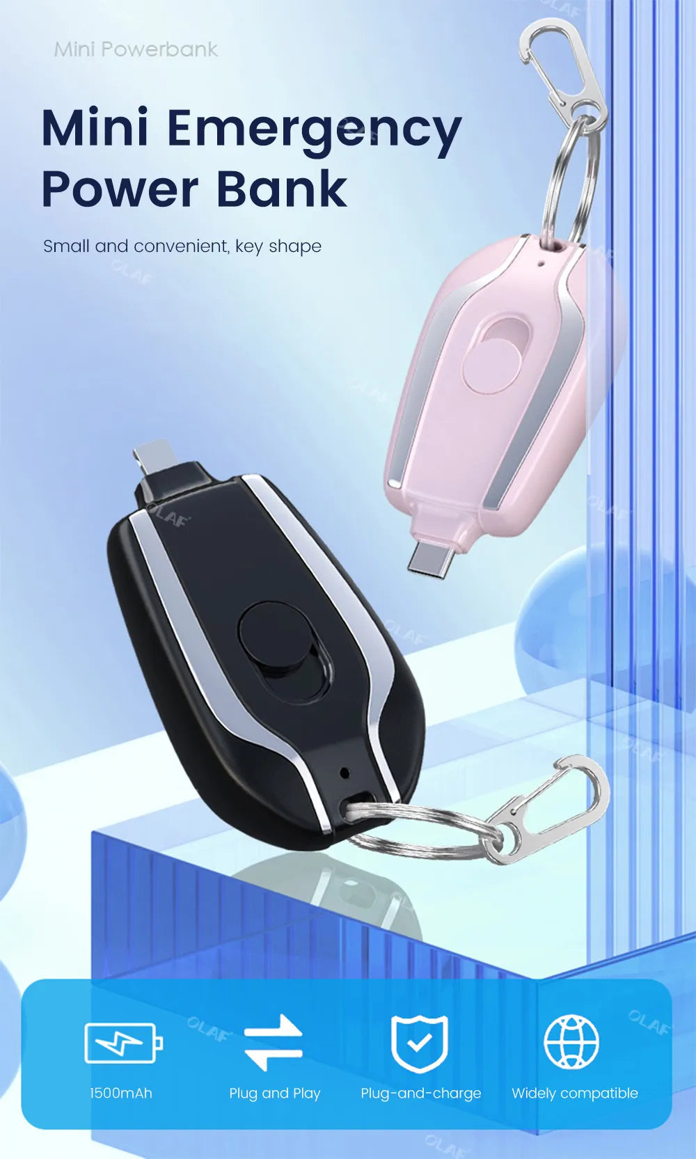 Loot Phoot™ Mini emergency power bank keychain Loot Phoot™