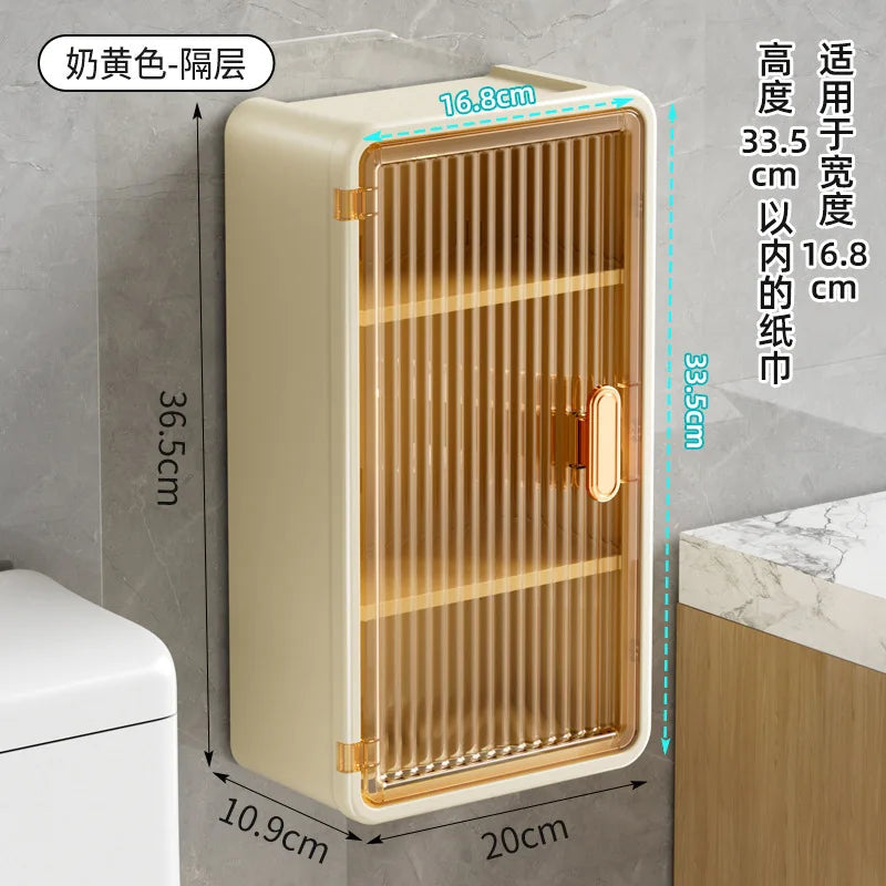 Loot Phoot™ Wall-Mounted Makeup Storage Box with Lid & Tissue Holder (Punch-Free) Loot Phoot™