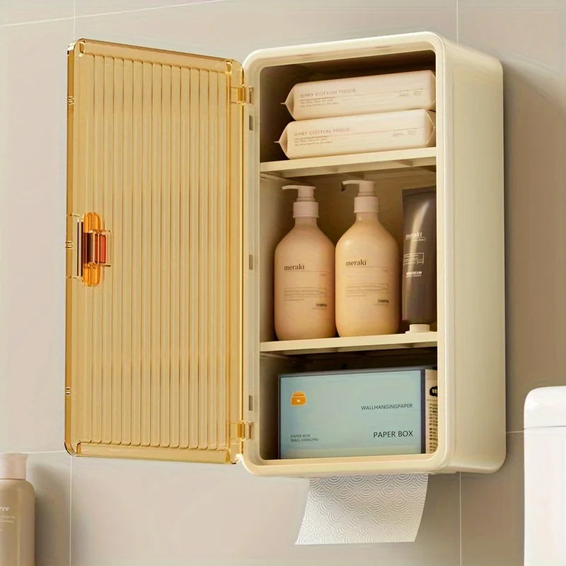 Loot Phoot™ Wall-Mounted Makeup Storage Box with Lid & Tissue Holder (Punch-Free) Loot Phoot™