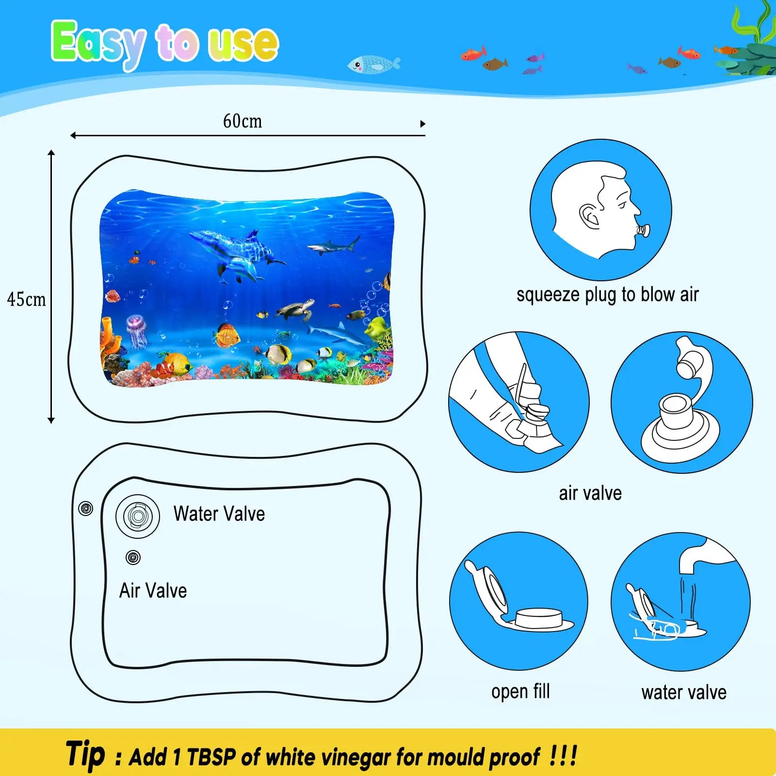 Sensory Water Play Mat for Babies and Toddlers