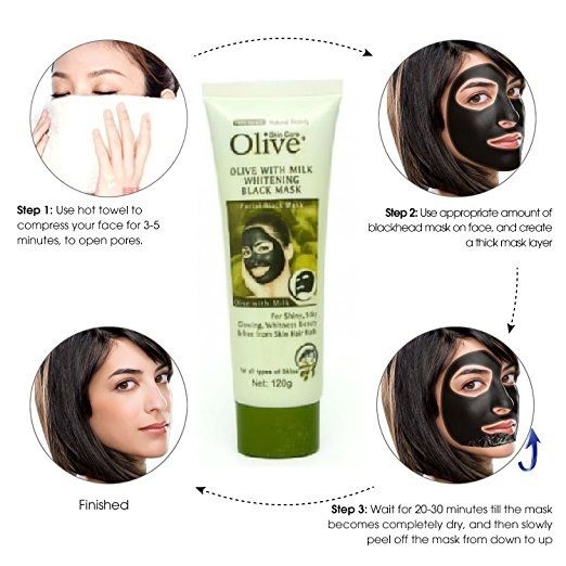 Olive with Milk Whitening Facial Black Charcoal Mask