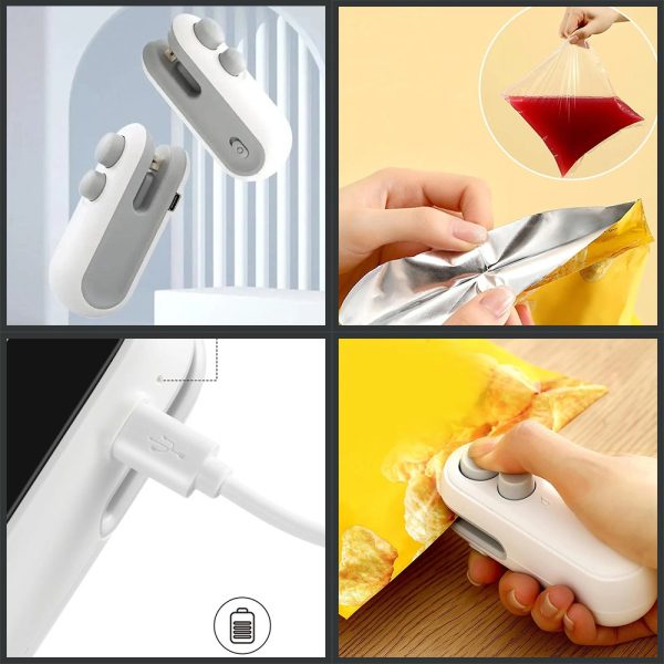 Heat Sealing Machine | 2-in-1 Cutter & Sealer | USB Rechargeable Mini Food Sealer for Snack & Plastic Bags (Free Delivery)