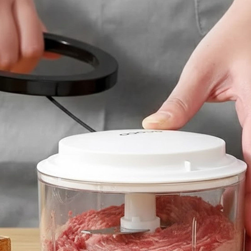 Manual kitchen food processor for meat vegetables and herbs