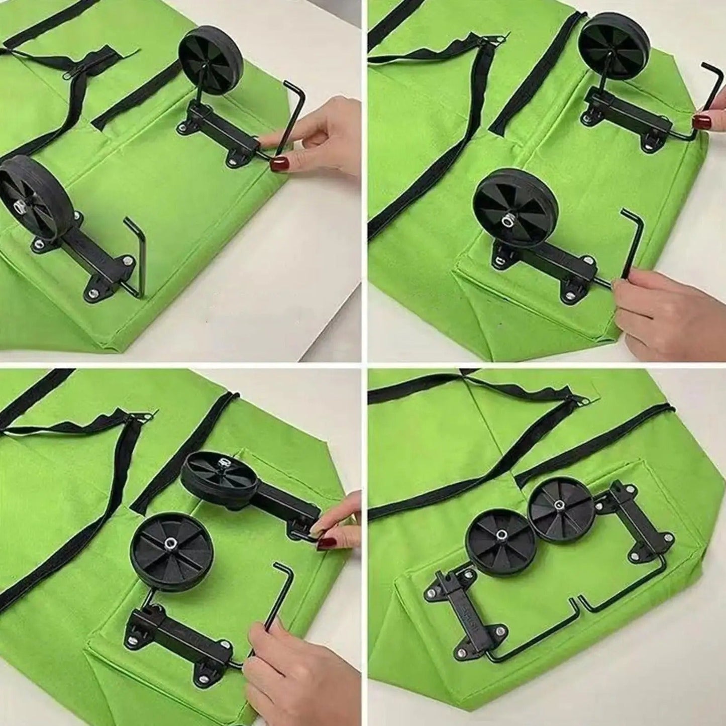 Side view of expandable travel trolley bag with durable wheels