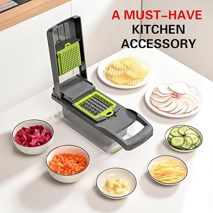 complete 16 in 1 vegetable slicer set with multiple blades and accessories