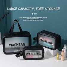 durable waterproof travel pouch set for bathroom and grooming items