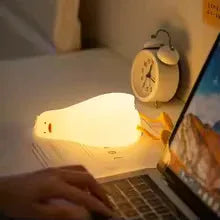 cute duck silicone lamp soft glow bedside night lamp for children
