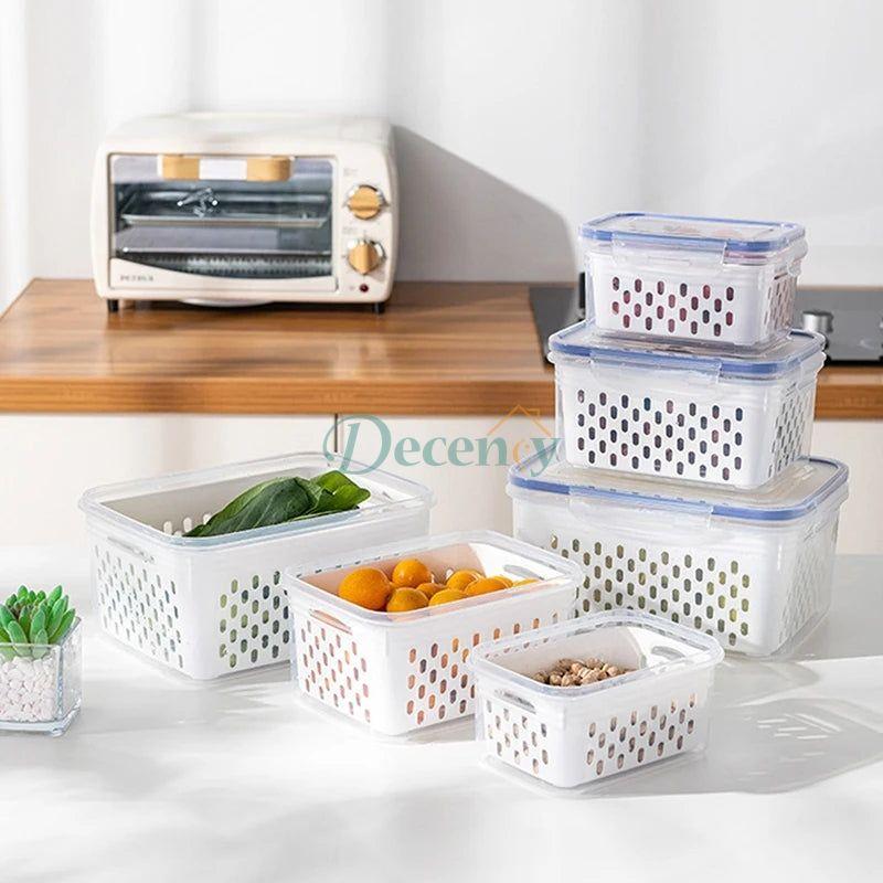 stackable food storage containers with airtight locking lids for kitchen use