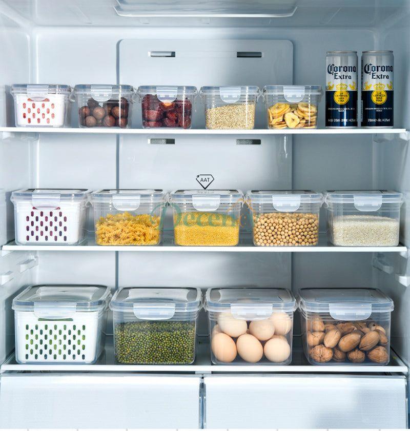 kitchen fridge organization using 3 piece food preservation container set