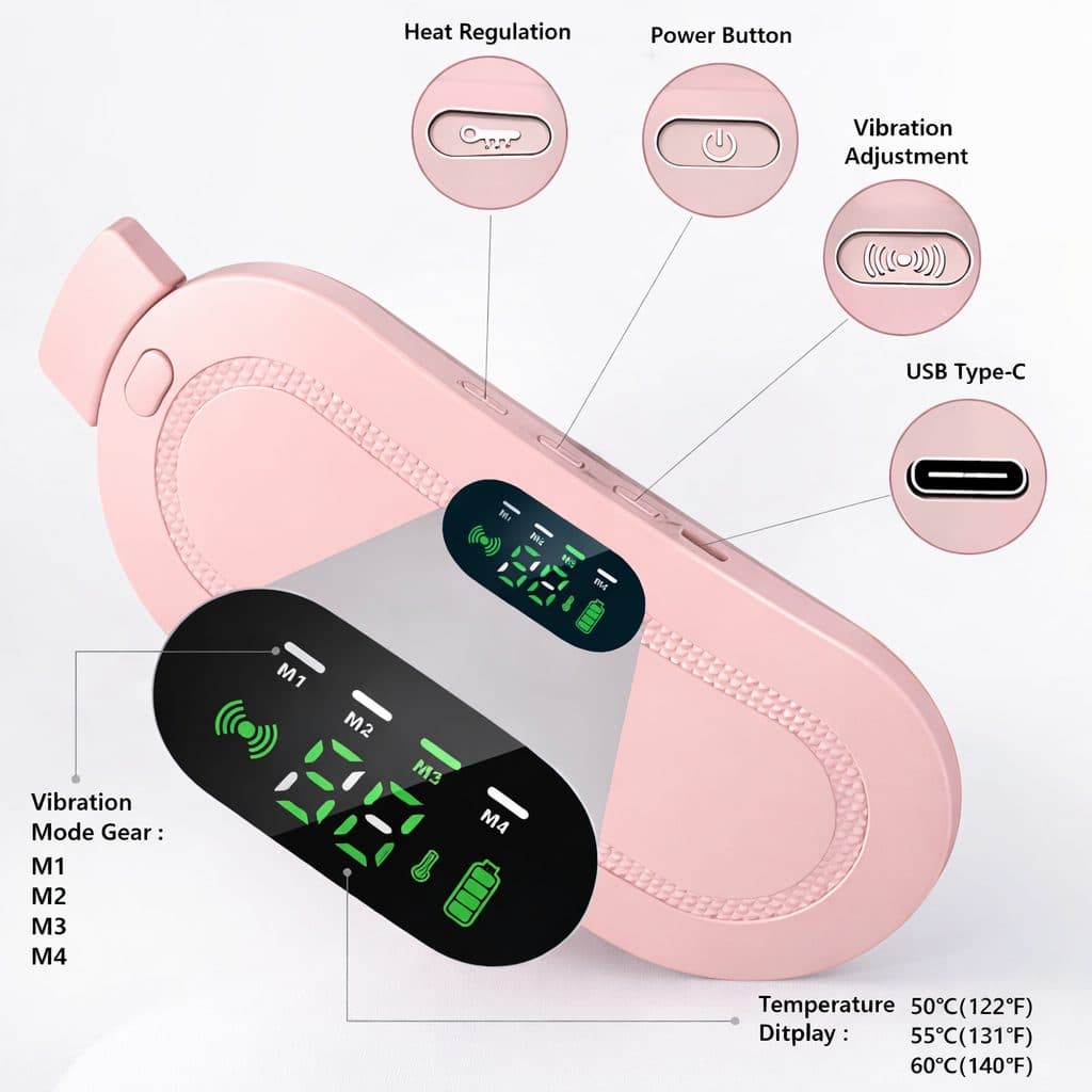 wearable heating pad belt for period cramps soothing heat therapy device