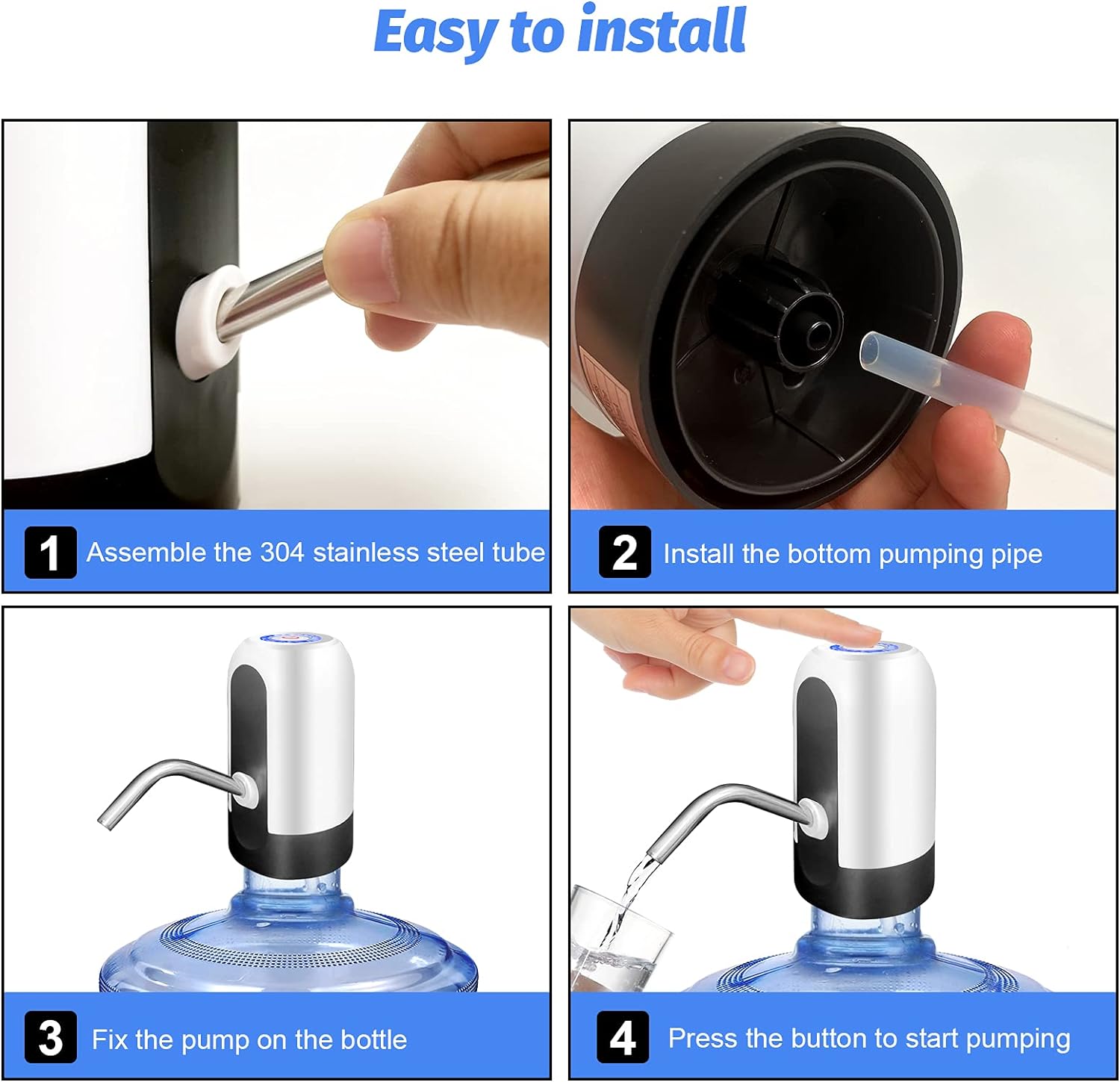 Portable electric water pump dispenser packaging box and product display for kitchen use