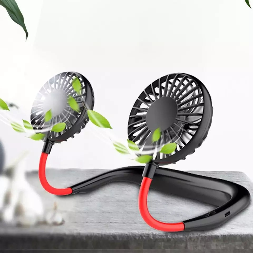 wearable neck fan hands free design for personal cooling and comfort