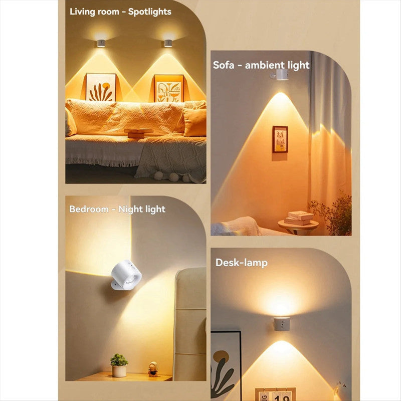 360° Double Side Led Wall Lamp (Rechargeable)