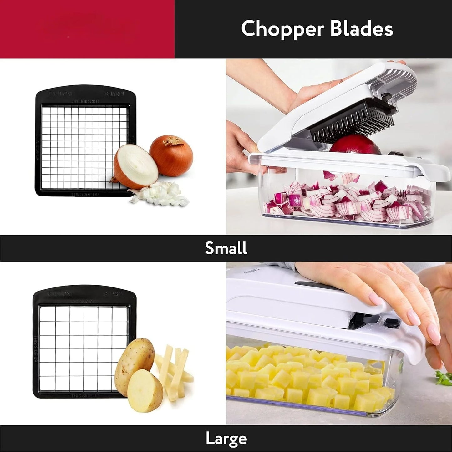 manual vegetable chopper with container storage