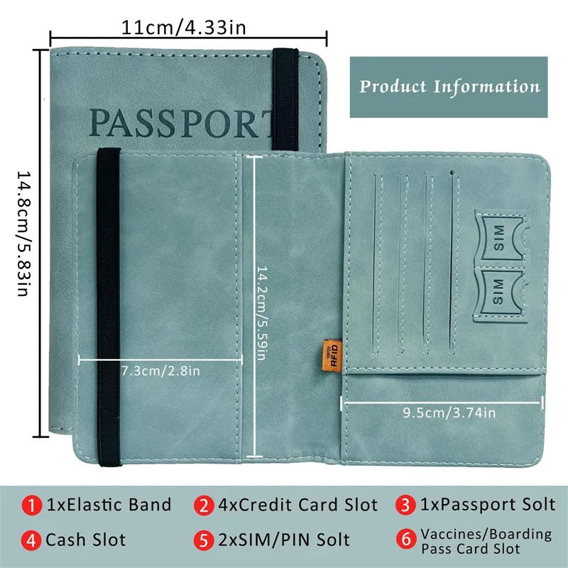 passport card holder with multiple compartments