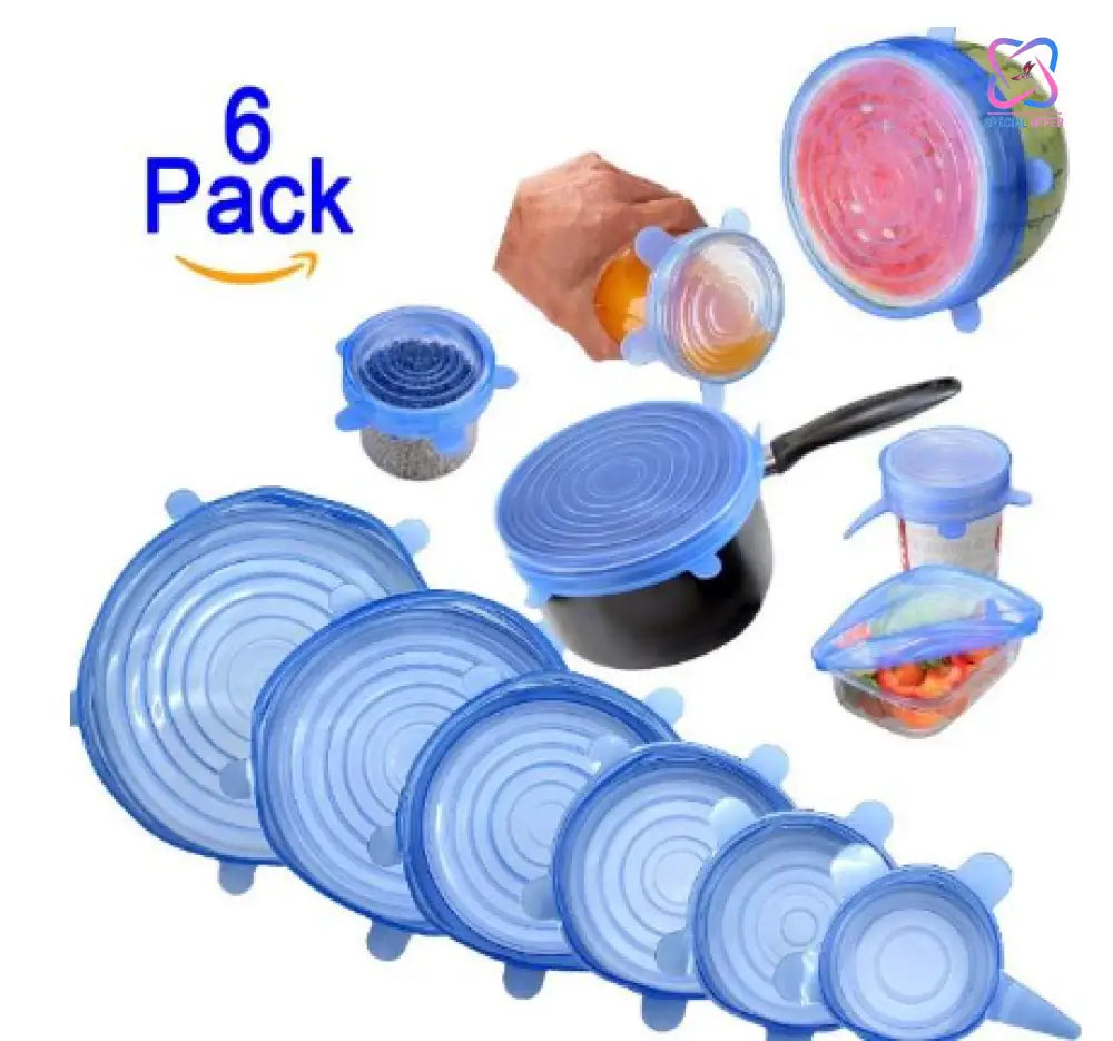Resusable And Stretchable Silicon Food Covers - Set Of 6