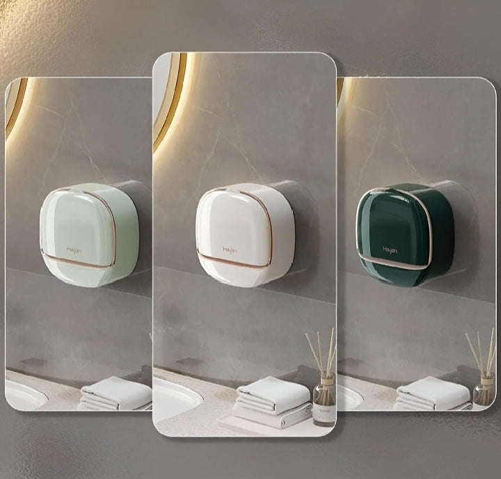Loot Phoot™ Wall Mounted Soap Holder with Lid and Tray (Comes with Free Self Adhesive Wall Hook) Loot Phoot™