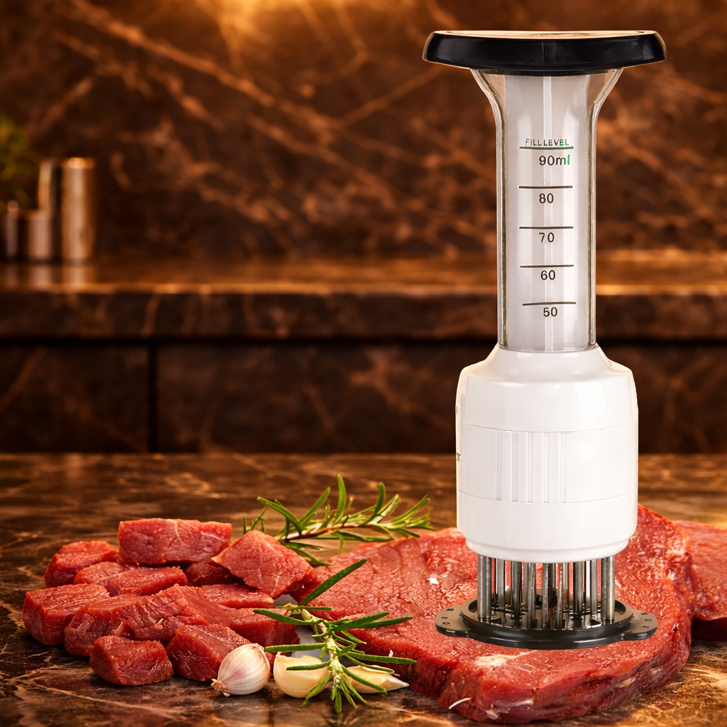 stainless steel meat injector tool front design