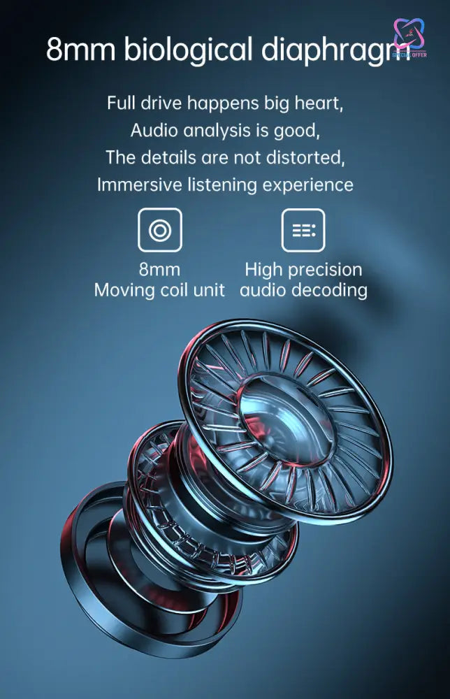 TWS M38 wireless earphone Type-C charging Led digital noise cancelation